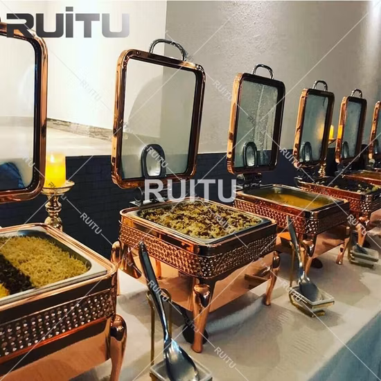 Attrezzatura da cucina per hotel, Stoviglie, Placcato in oro rosa, Scaldavivande, Buffet, Stufa elettrica, Catering, Acciaio inossidabile, Martello a mano, Scaldavivande, Scaldavivande