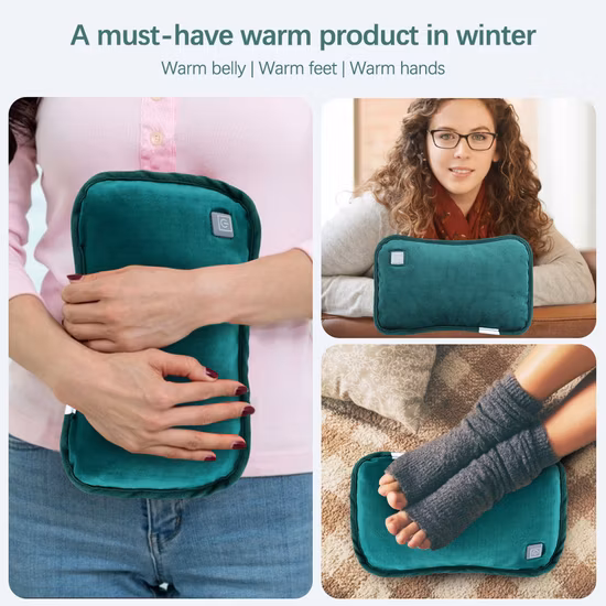 Borsa termica riutilizzabile USB in flanella invernale, scaldamani elettrico wireless portatile